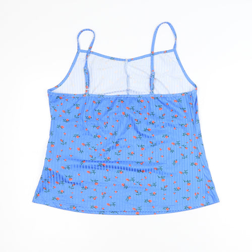 SHEIN Curve Blue Floral Cami Pyjama Top Women’s Plus 2XL