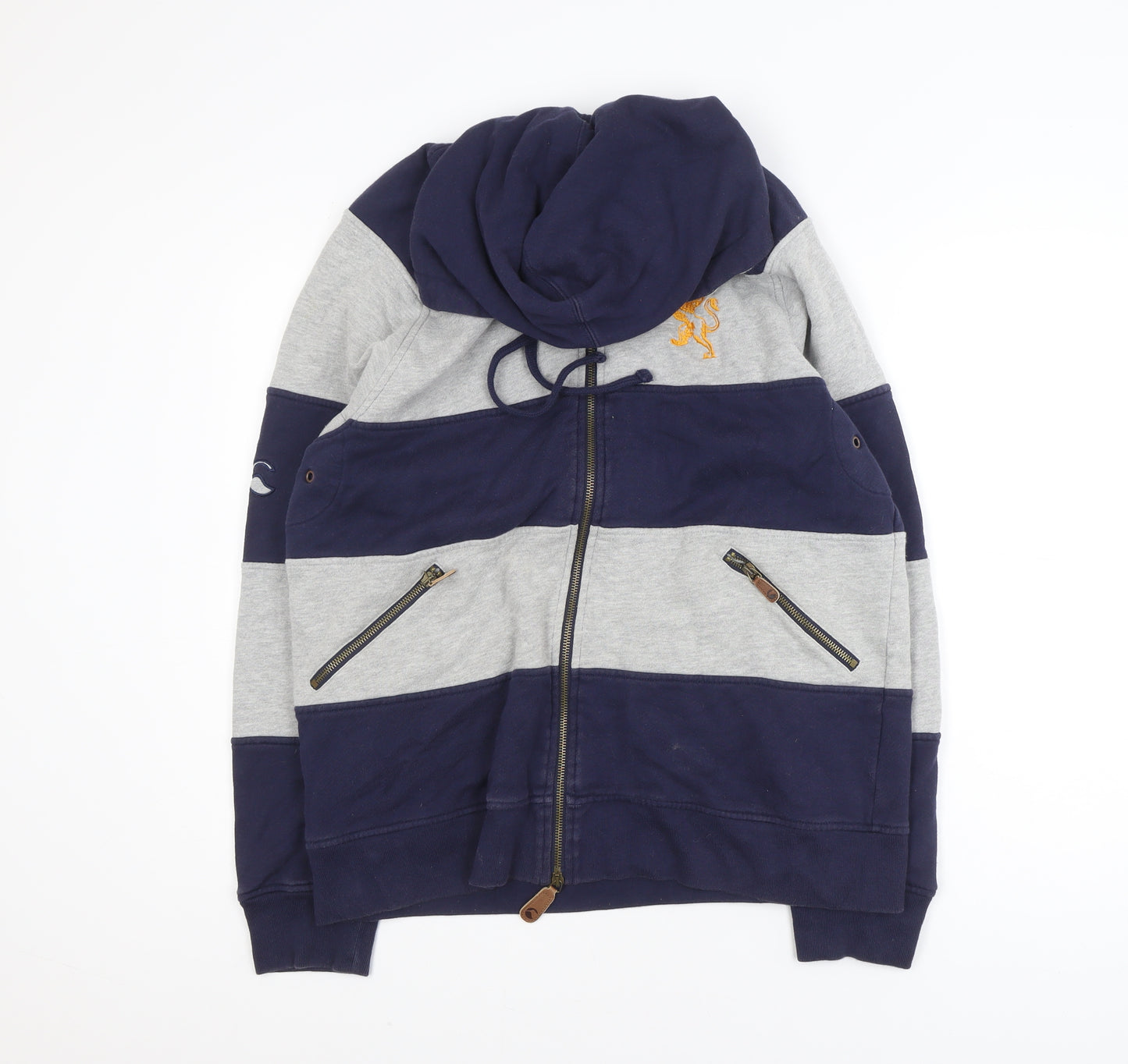 Canterbury Men’s Blue Grey Hooded Full Zip Rugby Jacket L