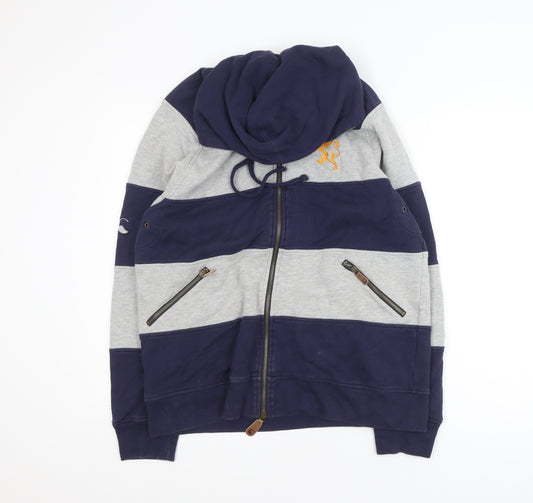 Canterbury Men’s Blue Grey Hooded Full Zip Rugby Jacket L