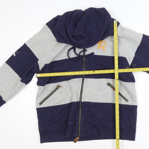 Canterbury Men’s Blue Grey Hooded Full Zip Rugby Jacket L