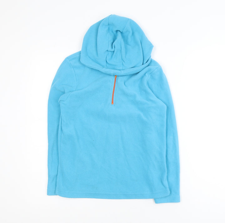 Mountain Warehouse Boys Blue Fleece 1/4 Zip Hooded Jacket 11-12 Years