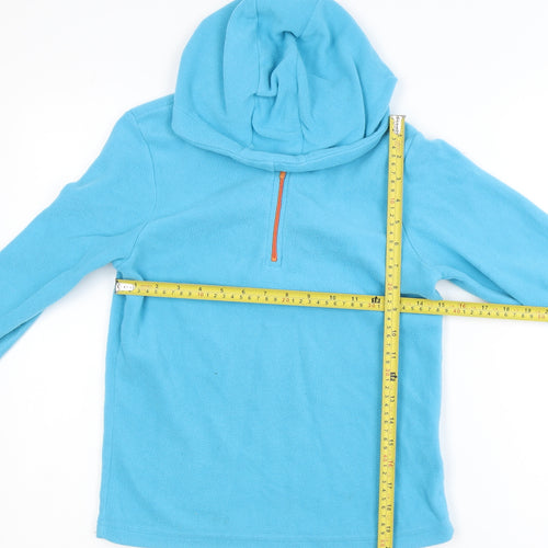 Mountain Warehouse Boys Blue Fleece 1/4 Zip Hooded Jacket 11-12 Years
