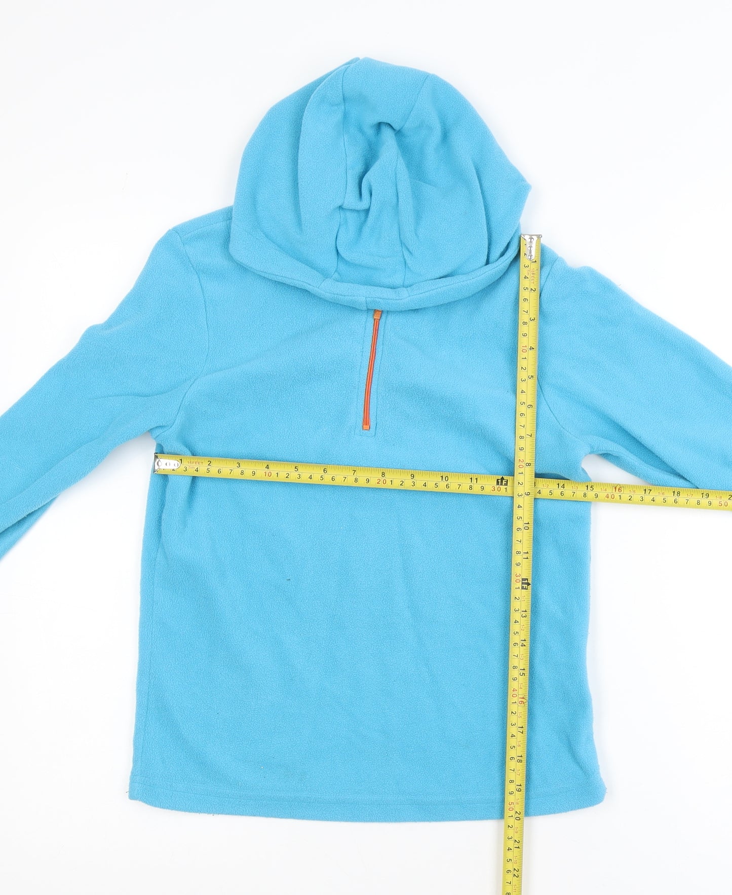 Mountain Warehouse Boys Blue Fleece 1/4 Zip Hooded Jacket 11-12 Years