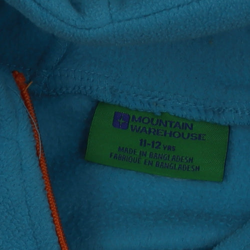 Mountain Warehouse Boys Blue Fleece 1/4 Zip Hooded Jacket 11-12 Years