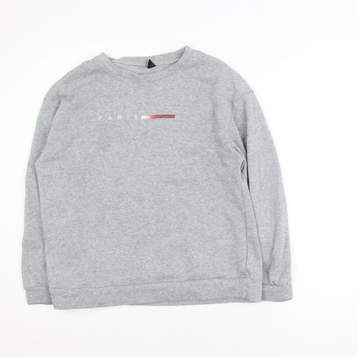 SHEIN Men's Grey Paris Graphic Pullover Sweatshirt M