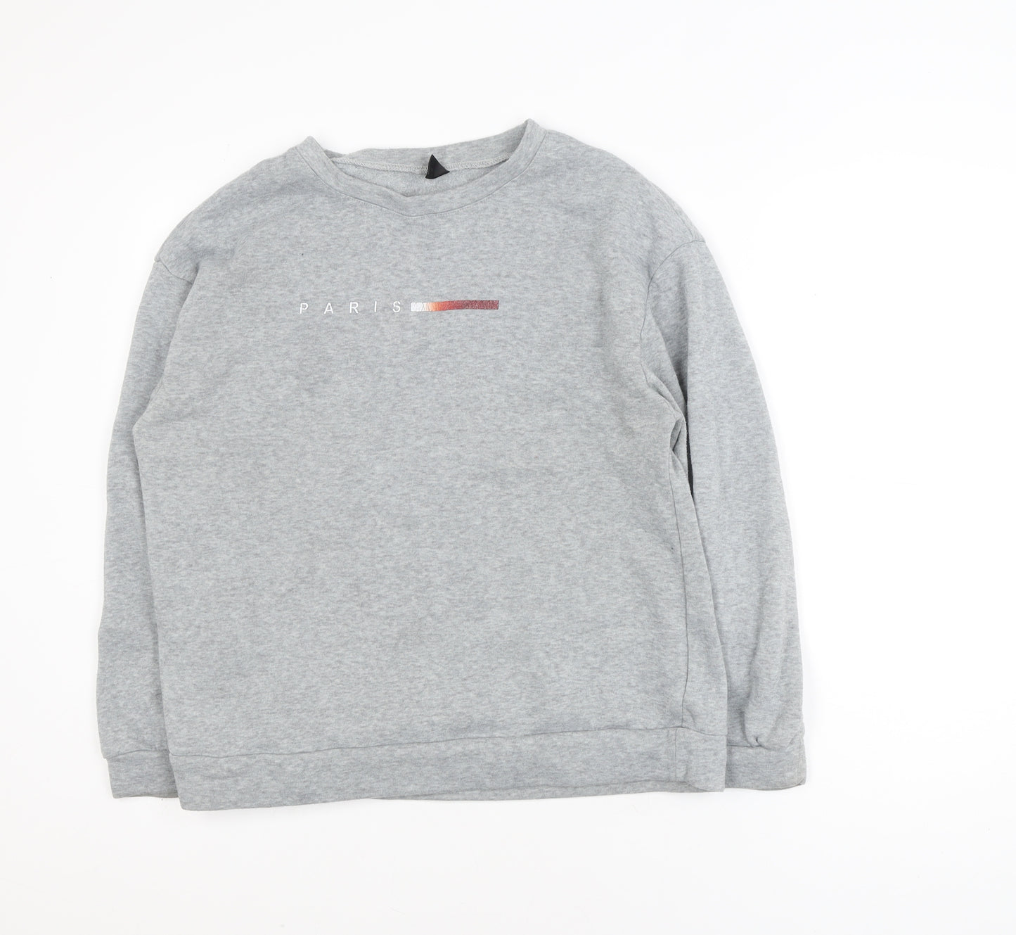 SHEIN Men's Grey Paris Graphic Pullover Sweatshirt M