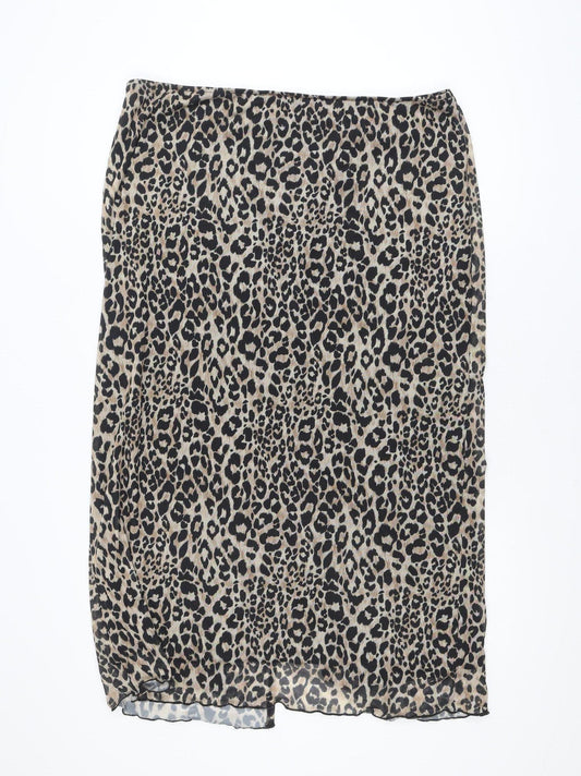 Primark Women Brown Leopard Print Midi Pencil Skirt XL