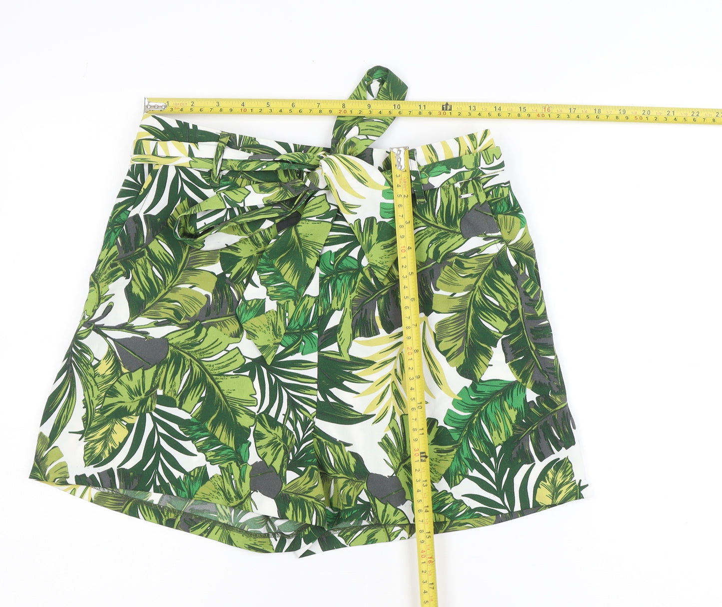 Guess Women’s Multicoloured Tropical Paperbag Shorts Size M