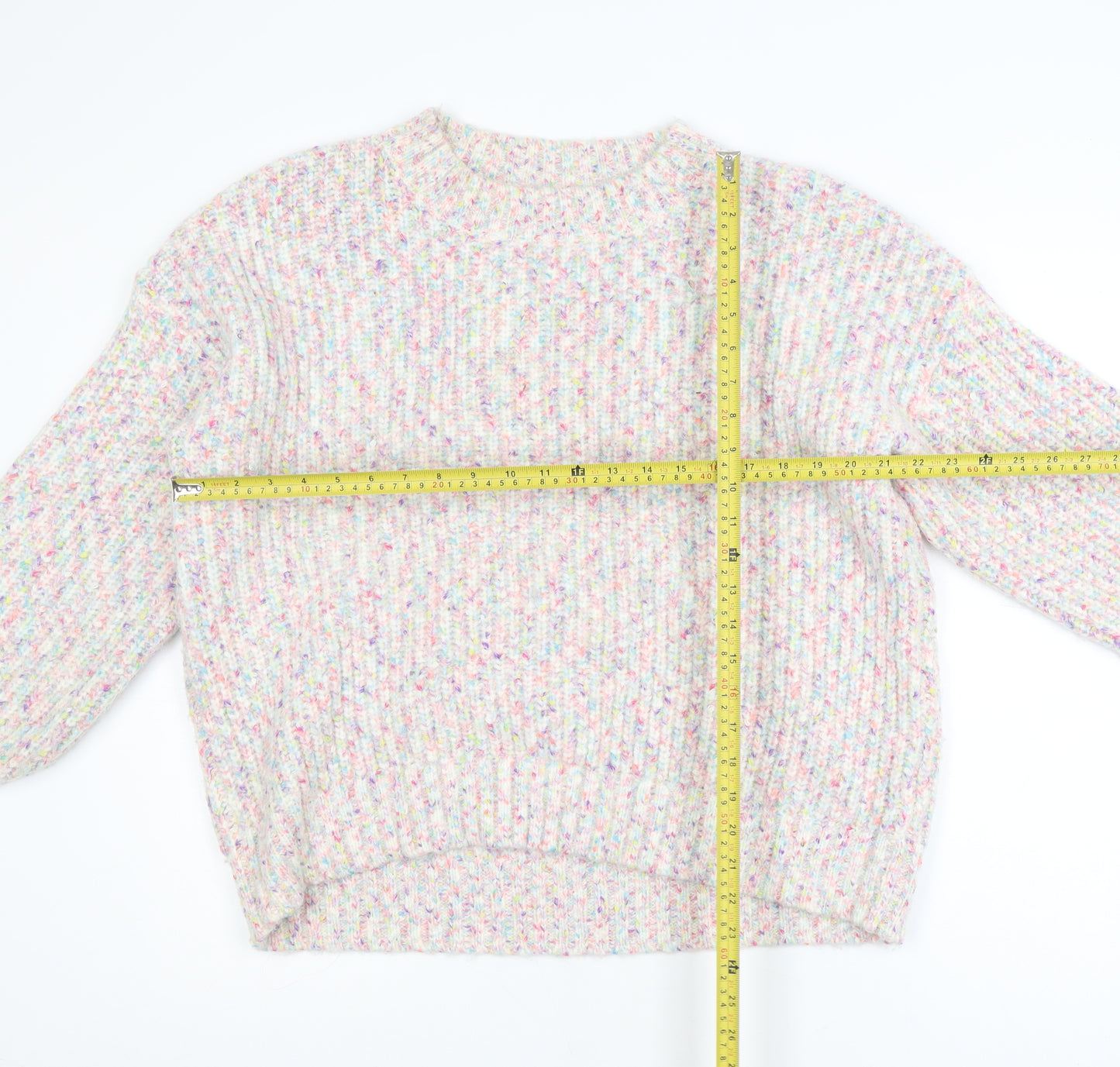 F&F Women’s Multicoloured Chunky-Knit Crew Neck Jumper Size 20
