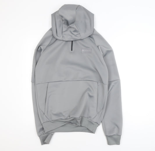 McKenzie Men's Grey 1/4 Zip Hoodie Pullover Size S Polyester Blend