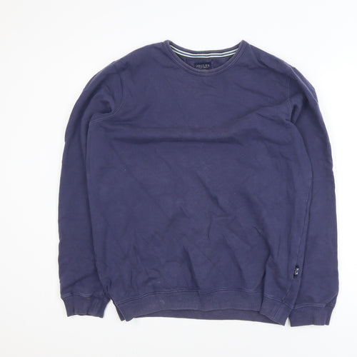 Joules Men's Blue Cotton Crew Neck Jumper Medium