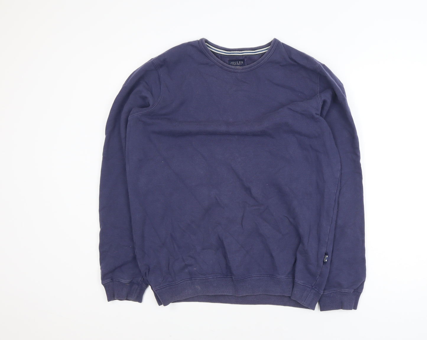 Joules Men's Blue Cotton Crew Neck Jumper Medium