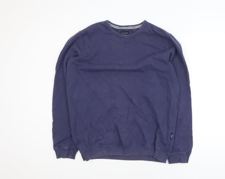 Joules Men's Blue Cotton Crew Neck Jumper Medium