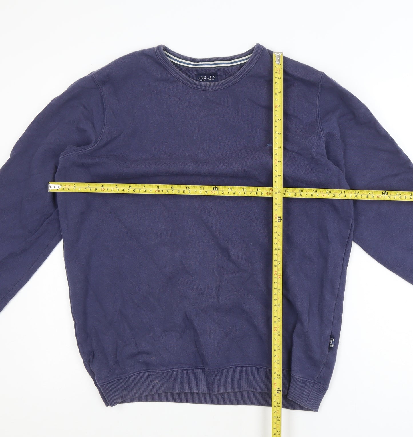 Joules Men's Blue Cotton Crew Neck Jumper Medium