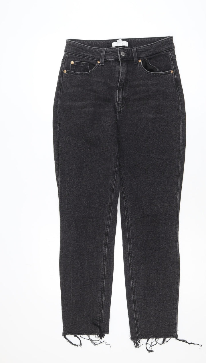 H&M Womens Black High Rise Straight Jeans Size 10