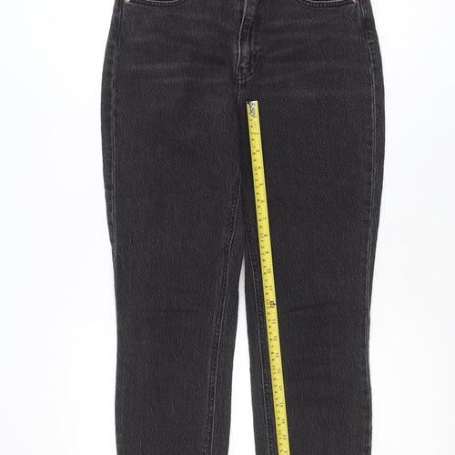 H&M Womens Black High Rise Straight Jeans Size 10
