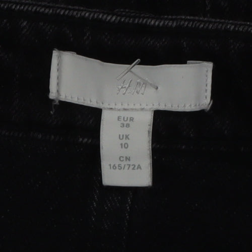 H&M Womens Black High Rise Straight Jeans Size 10
