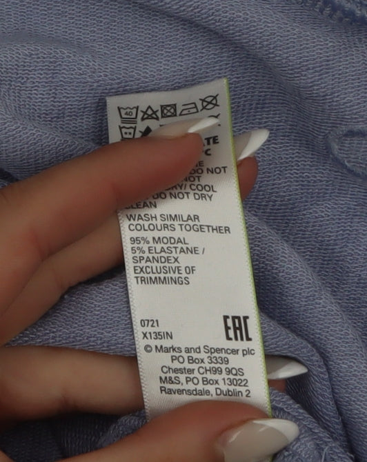 Marks and Spencer Womens Cornflower Blue Size 10 Pullover Hoodie