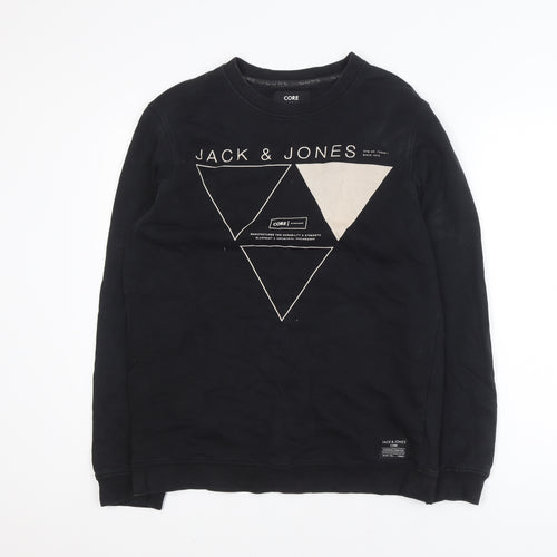 Jack & Jones Men's Black M Pullover Graphic Sweatshirt