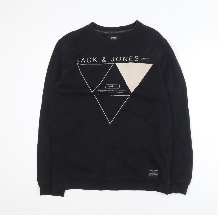 Jack & Jones Men's Black M Pullover Graphic Sweatshirt