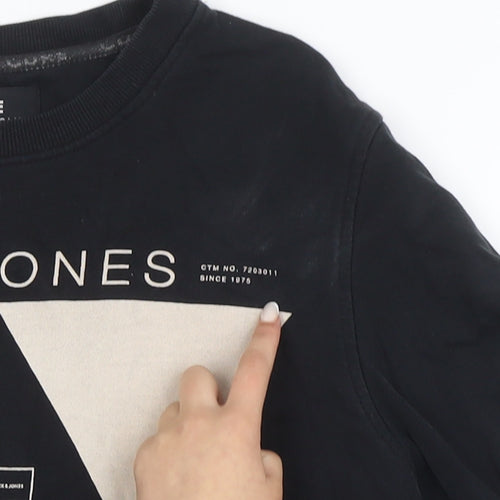 Jack & Jones Men's Black M Pullover Graphic Sweatshirt