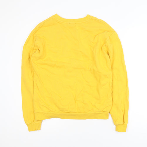 Topshop Women’s Yellow Cotton Crew Neck Pullover Sweatshirt UK 12