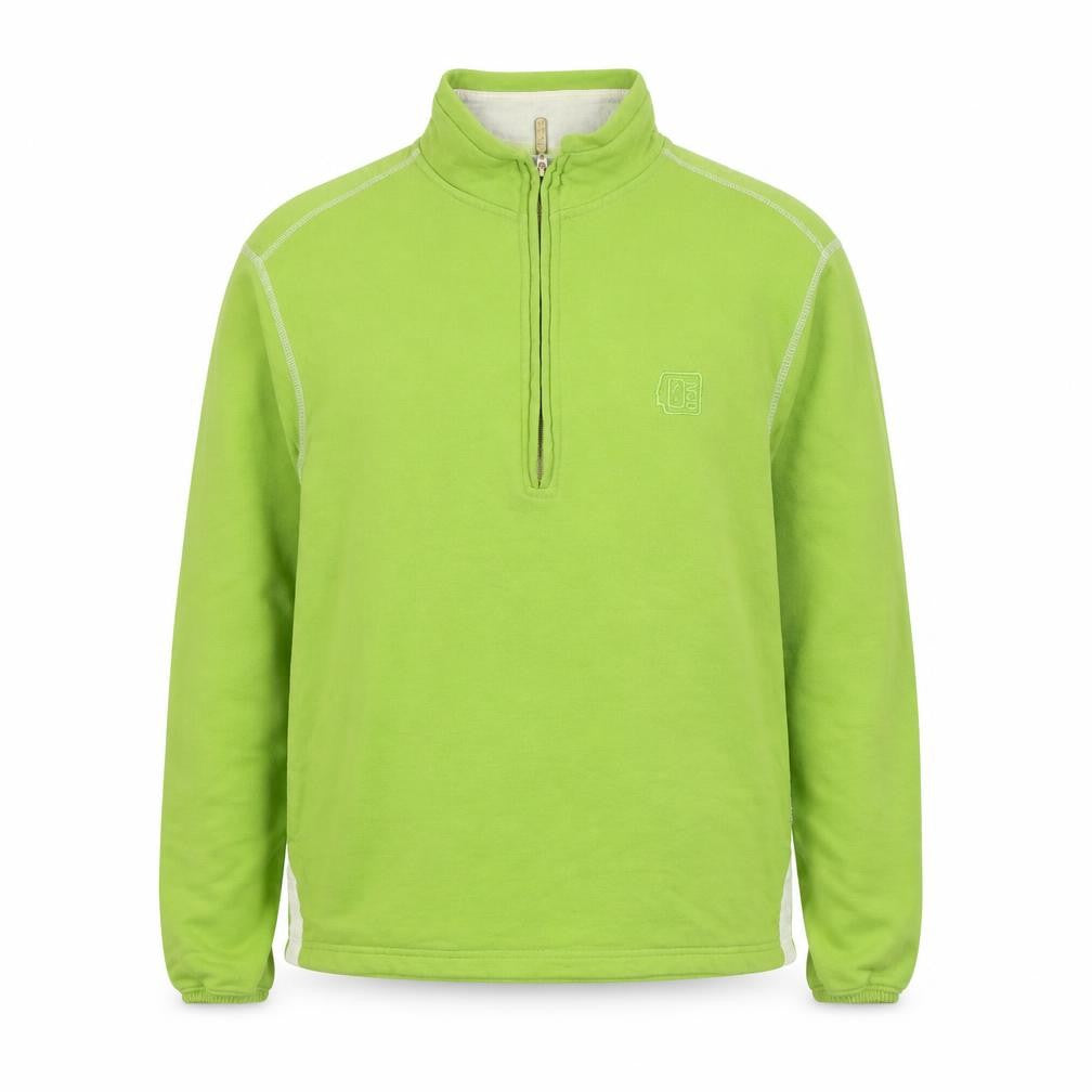 Front view of DEAL Men’s Green 1/2 Zip Cotton Activewear Jacket, size L
