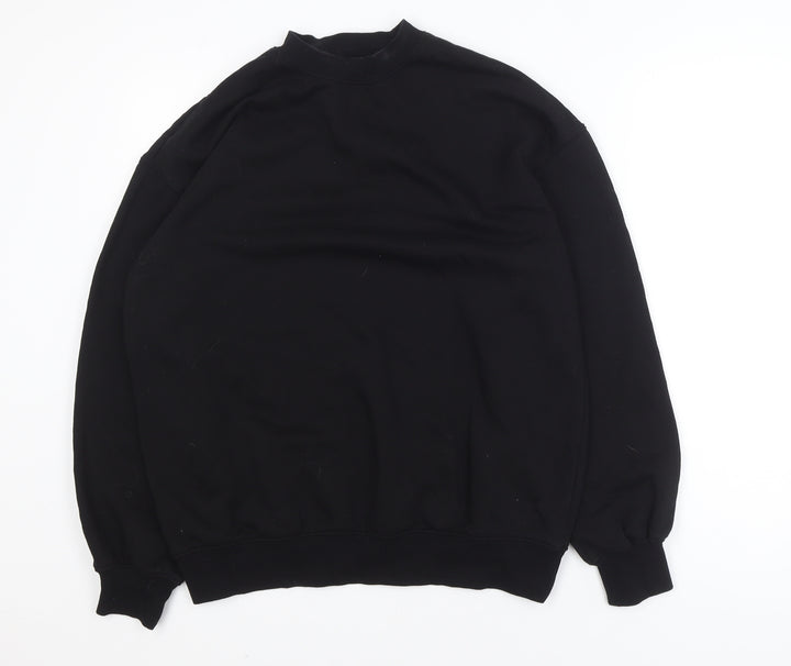 H&M Divided Women’s Black Pullover Sweatshirt Size S Cotton Blend