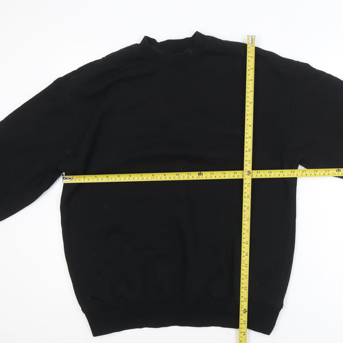 H&M Divided Women’s Black Pullover Sweatshirt Size S Cotton Blend