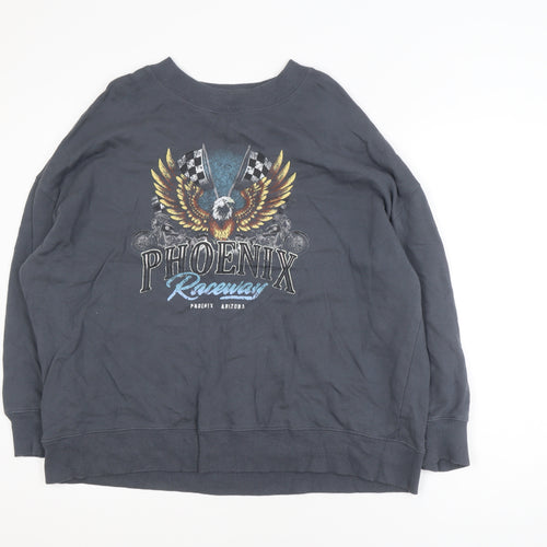 Anko Women's Black Phoenix Raceway Graphic Pullover Sweatshirt Size 16
