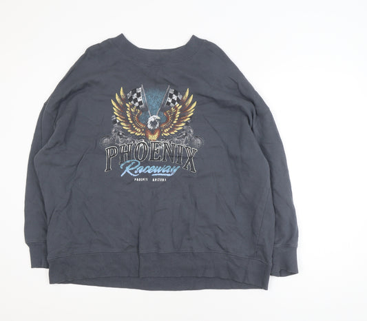 Anko Women's Black Phoenix Raceway Graphic Pullover Sweatshirt Size 16