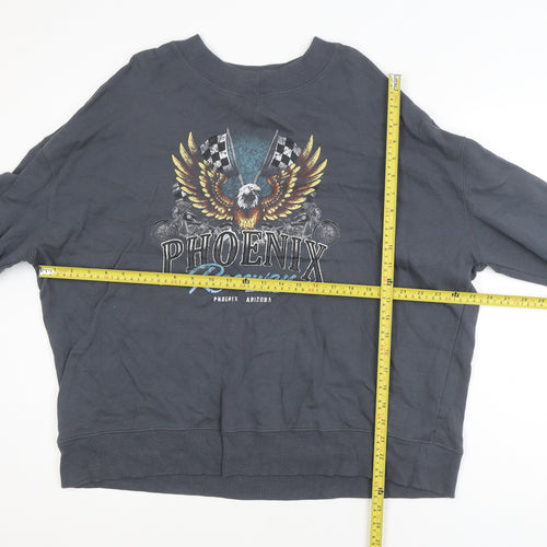 Anko Women's Black Phoenix Raceway Graphic Pullover Sweatshirt Size 16