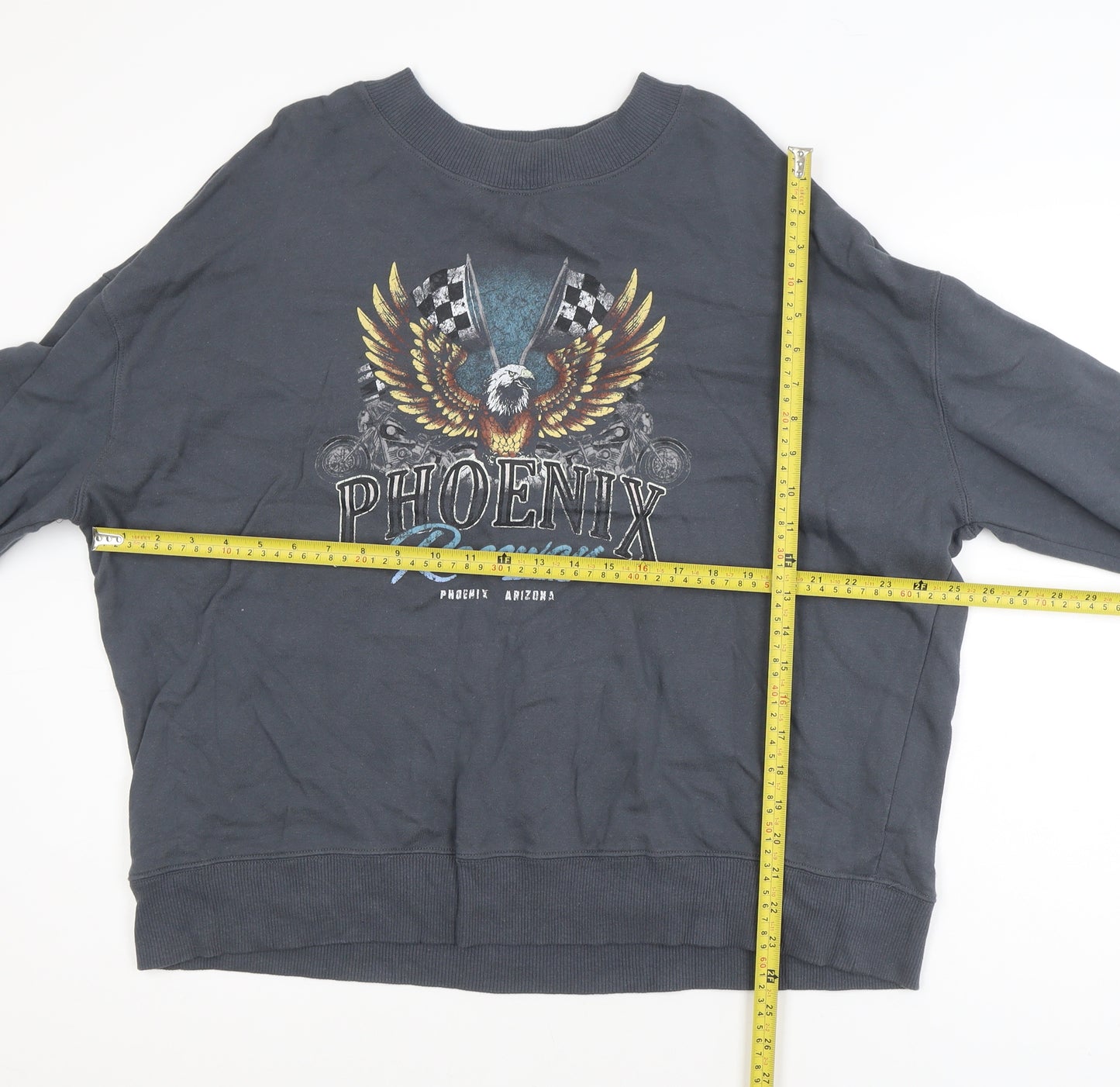 Anko Women's Black Phoenix Raceway Graphic Pullover Sweatshirt Size 16