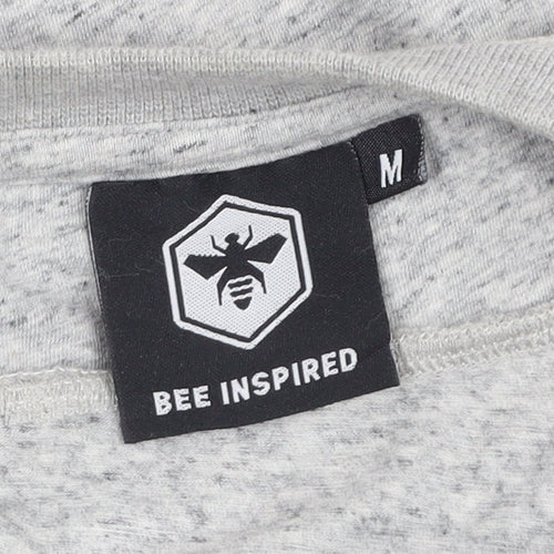 Bee Inspired Men's Grey Crew Neck Pullover Sweatshirt M