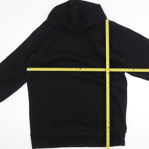 Collusion Women Black Pullover Hoodie UK 10 Polyester Cotton Blend