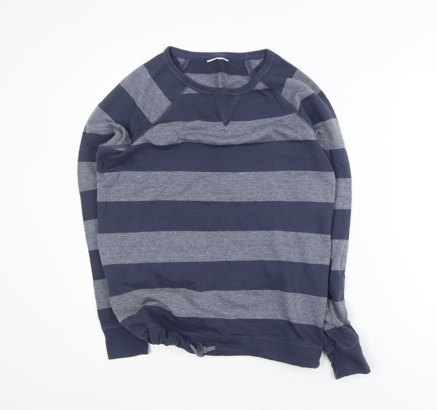 Next Men's Blue Striped Cotton Blend Pullover Jumper Medium