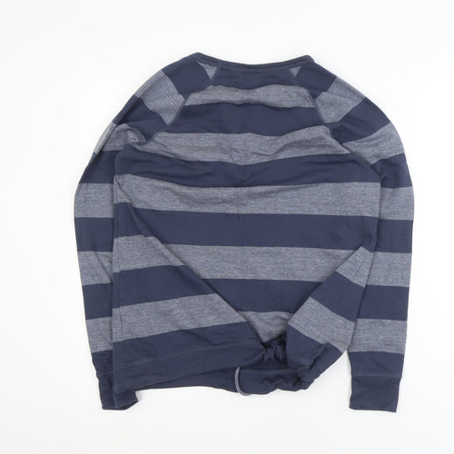 Next Men's Blue Striped Cotton Blend Pullover Jumper Medium