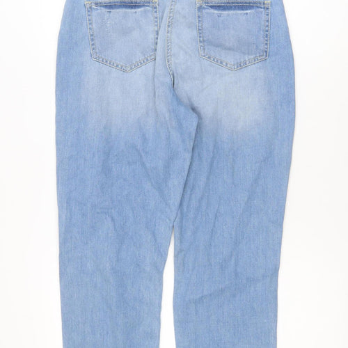 Quiz Women's Blue Distressed Boyfriend Jeans Size 8