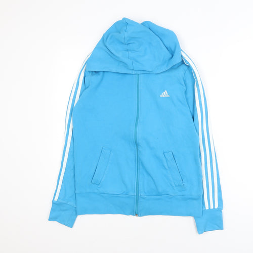 Adidas Men's Blue Essentials Full Zip Track Hoodie Jacket L