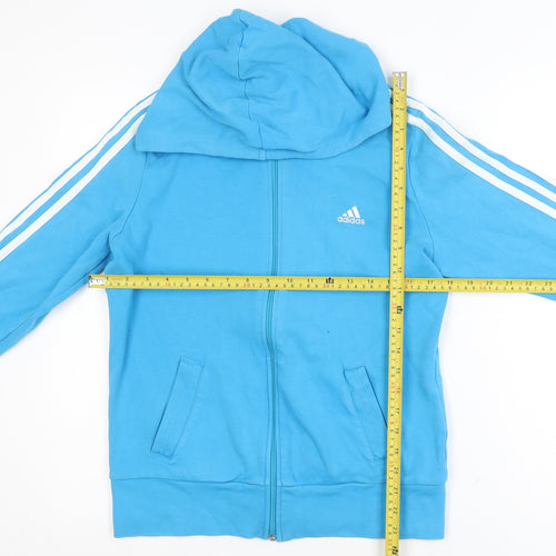 Adidas Men's Blue Essentials Full Zip Track Hoodie Jacket L