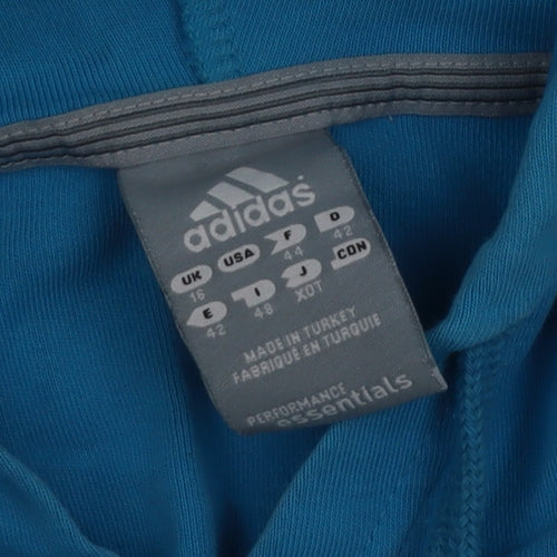 Adidas Men's Blue Essentials Full Zip Track Hoodie Jacket L