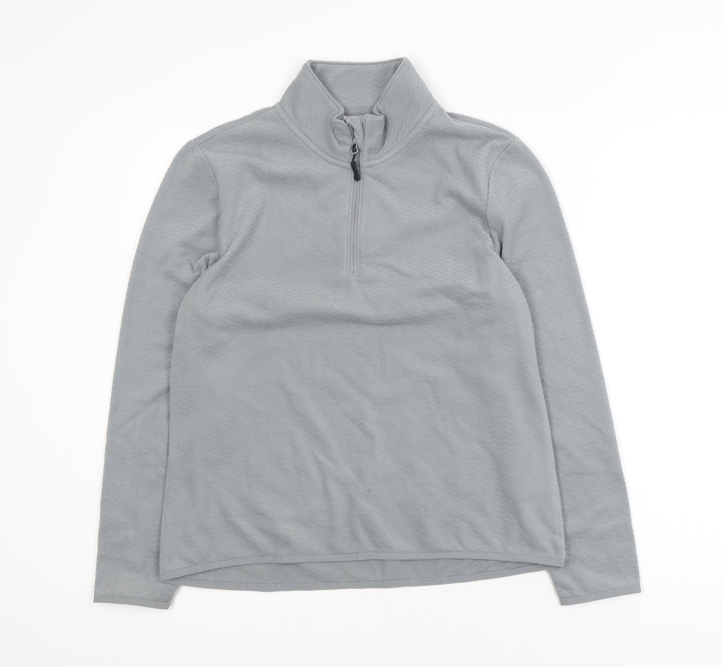 Crane Women Grey 1/4 Zip Fleece Jacket Size 12 Regular Fit