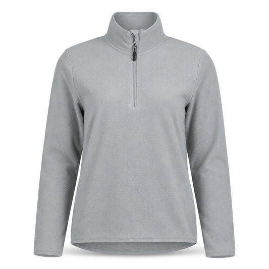 Crane Women Grey 1/4 Zip Fleece Jacket Size 12 Regular Fit