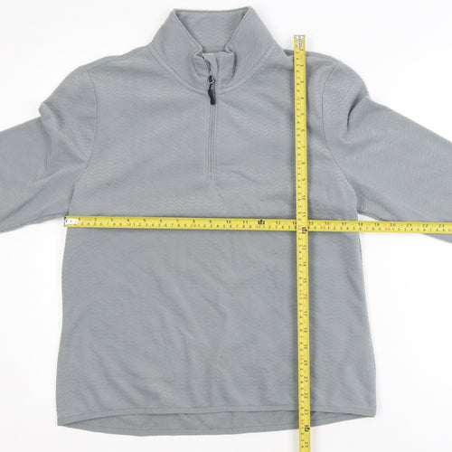 Crane Women Grey 1/4 Zip Fleece Jacket Size 12 Regular Fit