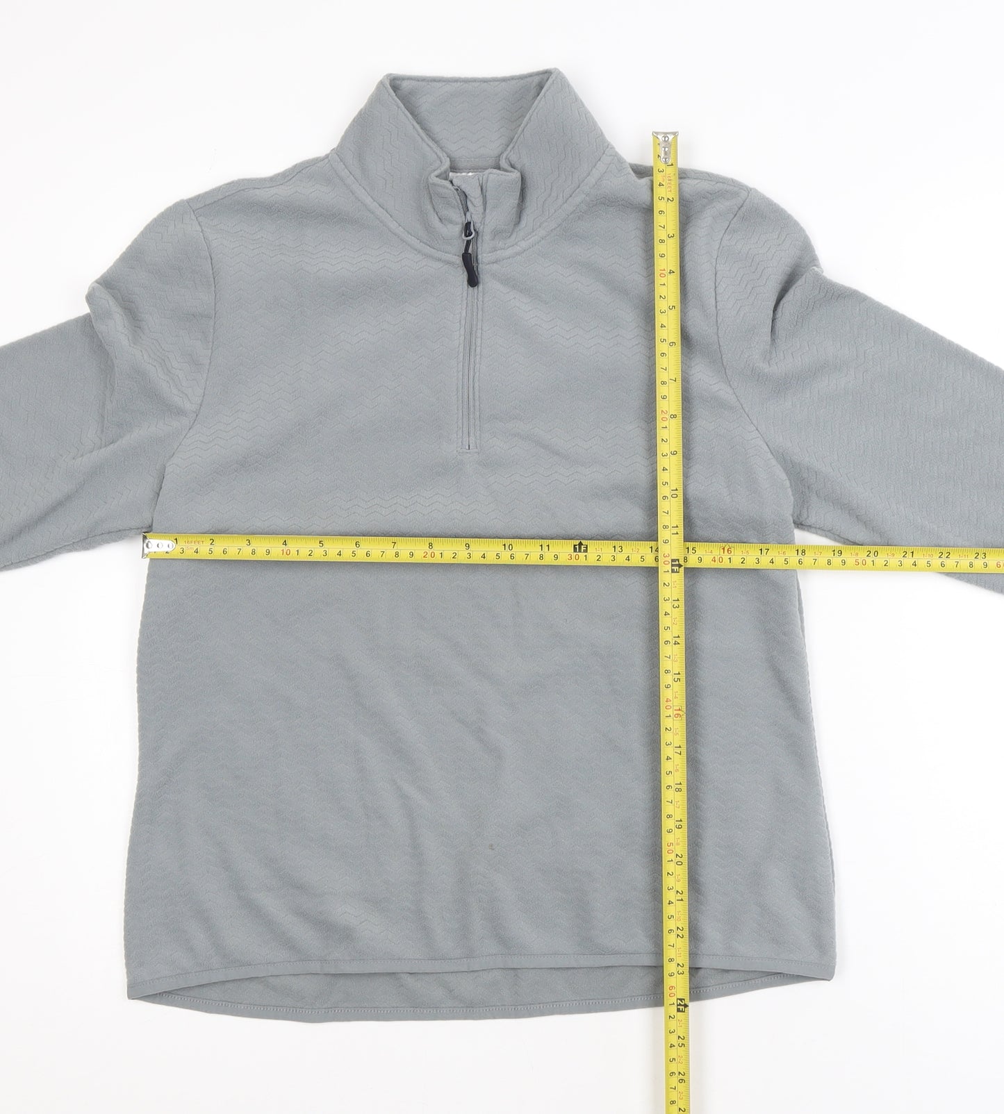 Crane Women Grey 1/4 Zip Fleece Jacket Size 12 Regular Fit