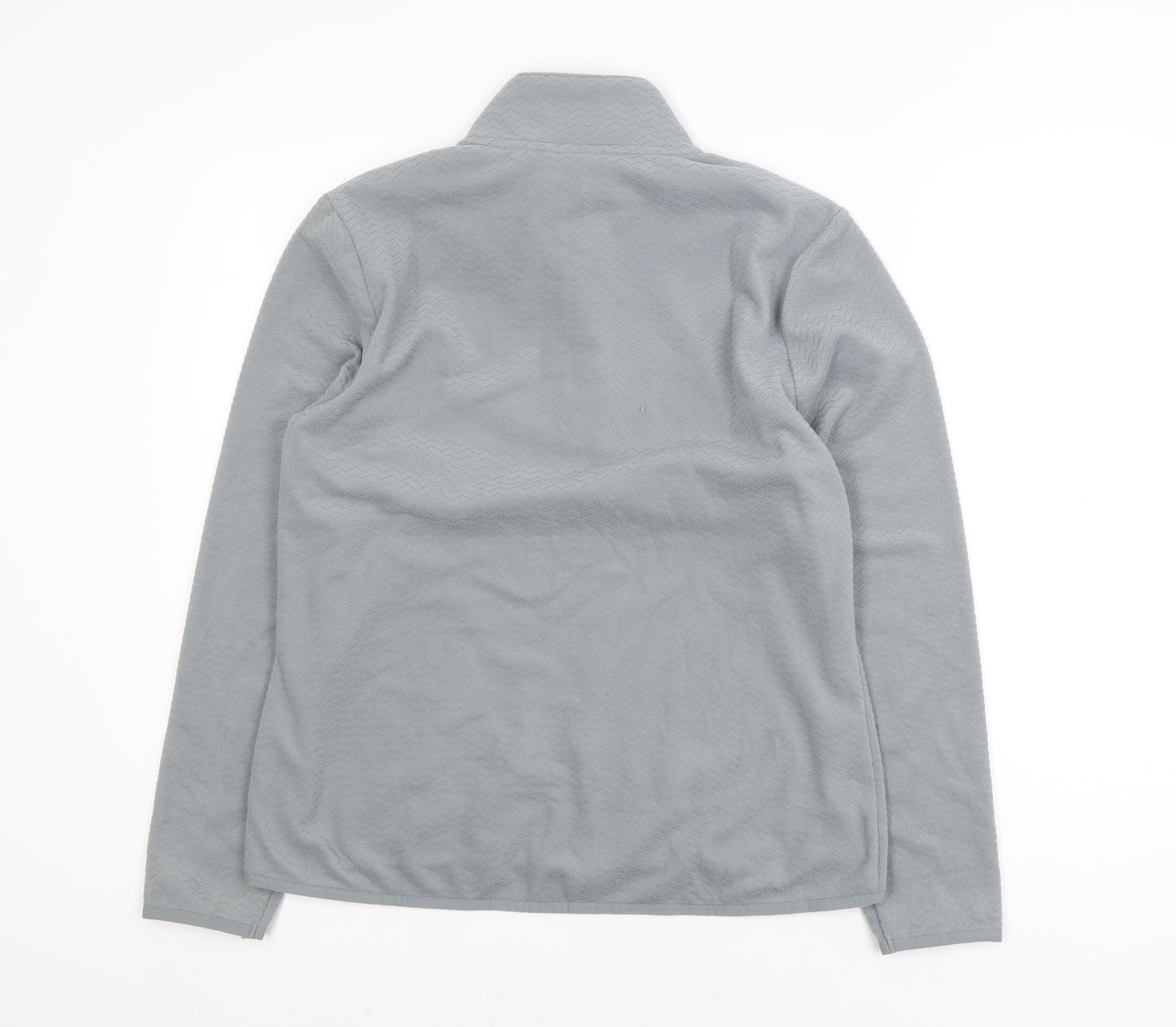 Crane Women Grey 1/4 Zip Fleece Jacket Size 12 Regular Fit