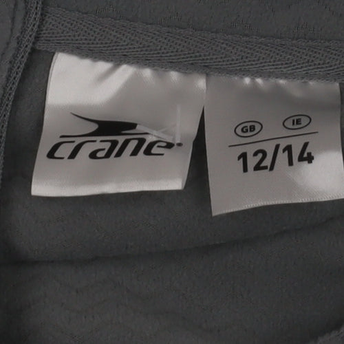 Crane Women Grey 1/4 Zip Fleece Jacket Size 12 Regular Fit