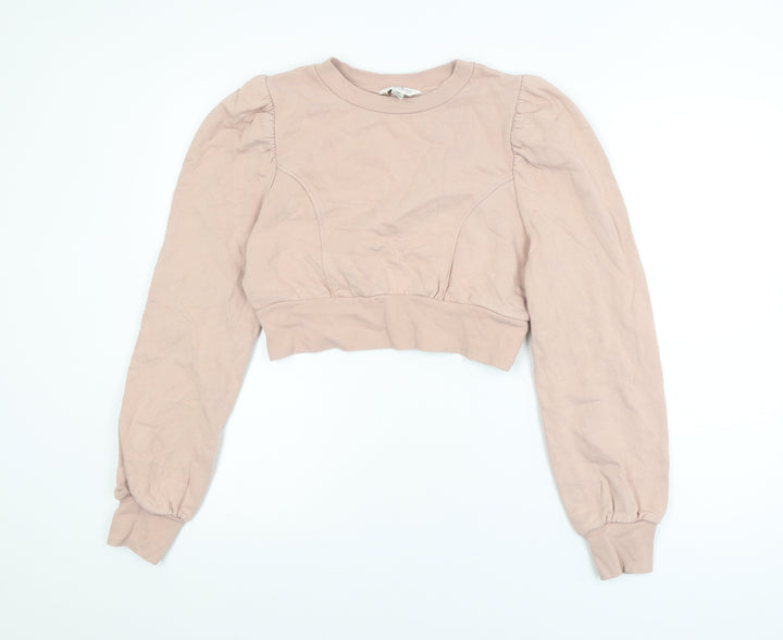 Miss Selfridge Women’s Beige Cropped Pullover Sweatshirt UK S