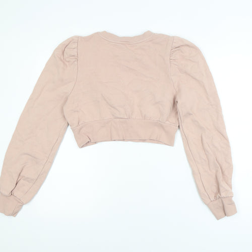 Miss Selfridge Women’s Beige Cropped Pullover Sweatshirt UK S