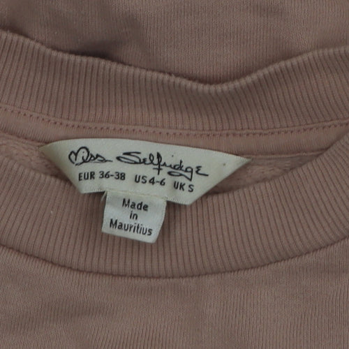 Miss Selfridge Women’s Beige Cropped Pullover Sweatshirt UK S